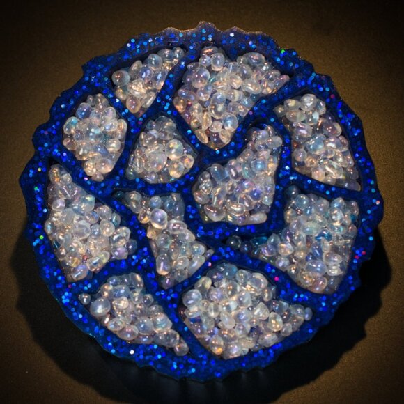 Angel Aura Quartz Geode Agate Coasters – Set of 2 - Picture 3 of 5